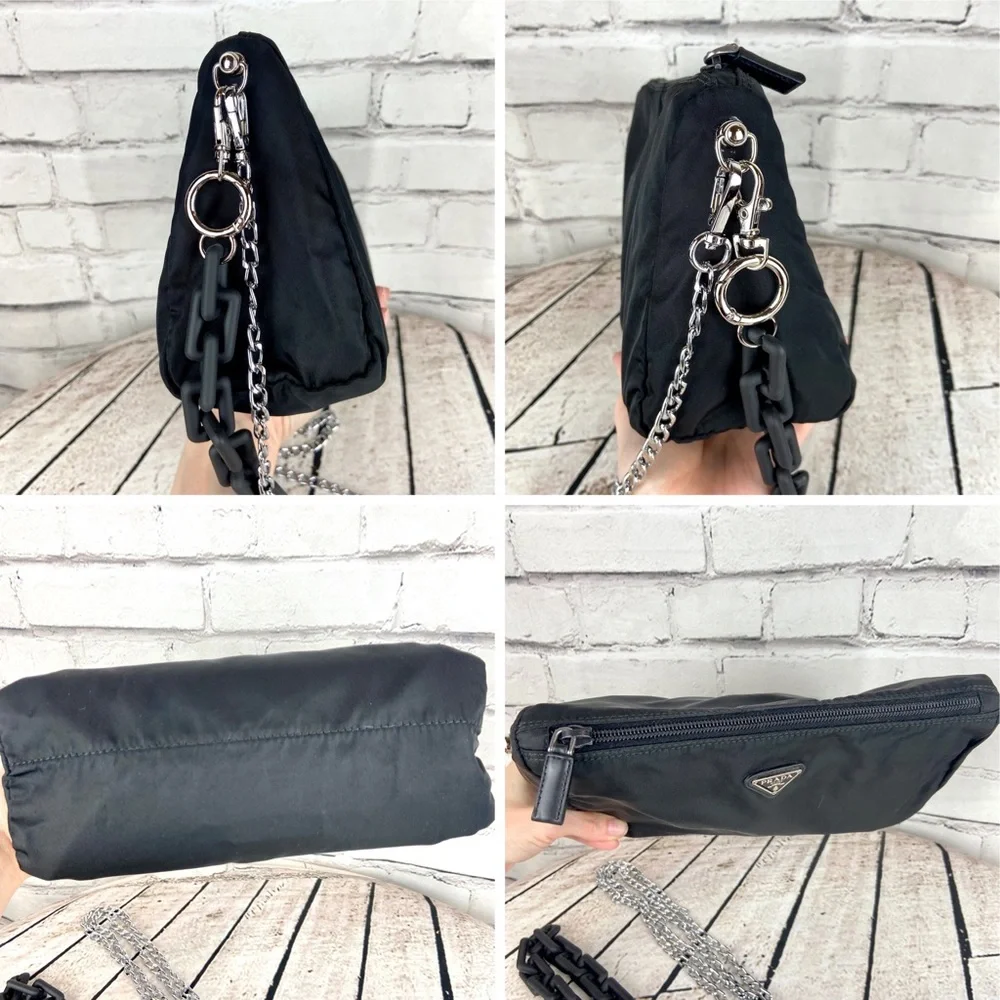 Prada pouch crossbody bag or shoulder bag with chains - Picture 12 of 16